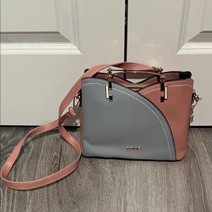 Chic Pink and Gray Crossbody Bag